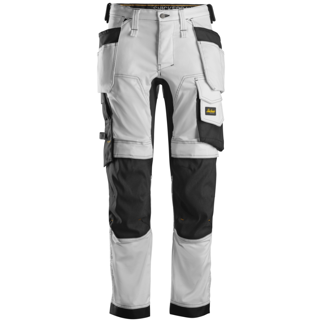 Pantalon Blanc en tissu extensible avec poches holster - AllroundWork 6241 - OFFICINA.shop