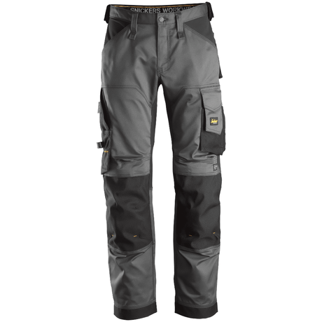 Pantalon+ Gris en tissu extensible avec coupe large - AllroundWork 6351 - OFFICINA.shop