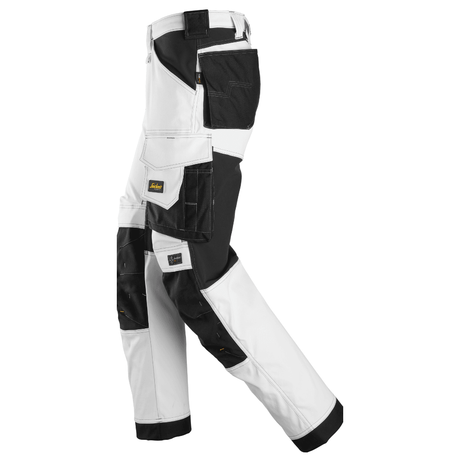 Pantalon+ Blanc en tissu extensible avec coupe large - AllroundWork 6351 - OFFICINA.shop