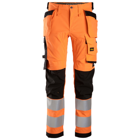 Pantalon en tissu extensible avec poches holster, haute visibilité, Classe 2 - AllroundWork 6243 - OFFICINA.shop