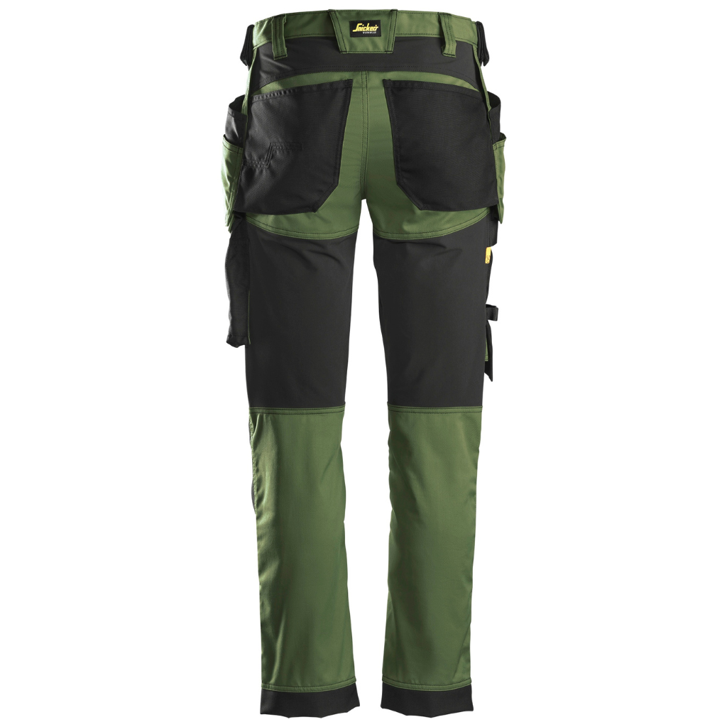 Pantalon khaki vert en tissu extensible avec poches holster - AllroundWork 6241 - OFFICINA.shop