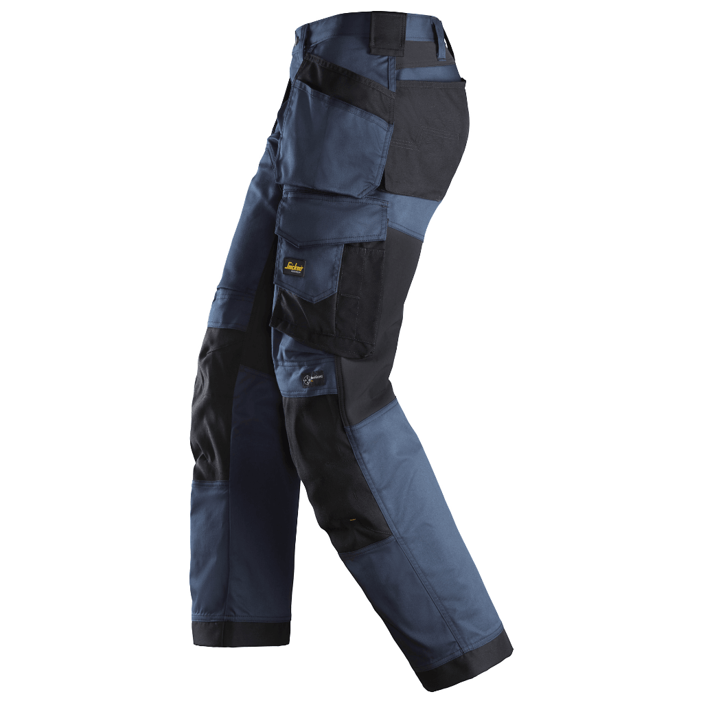 Pantalon bleu foncé en tissu extensible avec poches holster et coupe large - AllroundWork 6251 - OFFICINA.shop