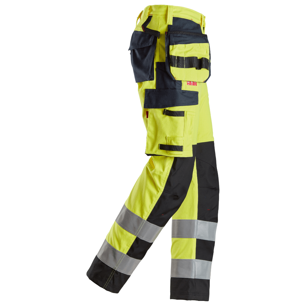 Pantalon de travail renforcé au niveau de tibia avec poches holster haute visibilité, Classe 2 - ProtecWork 6264 - OFFICINA.shop