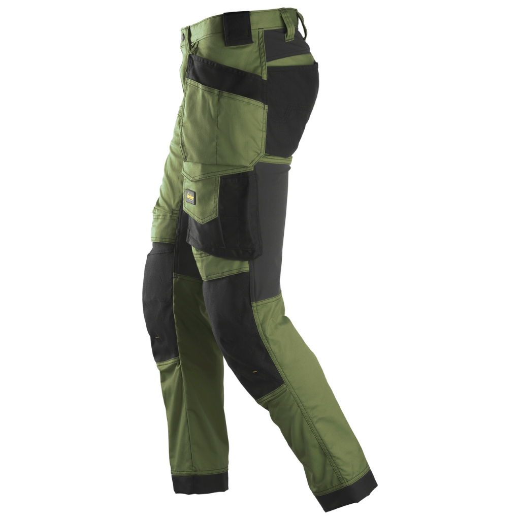 Pantalon khaki vert en tissu extensible avec poches holster - AllroundWork 6241 - OFFICINA.shop