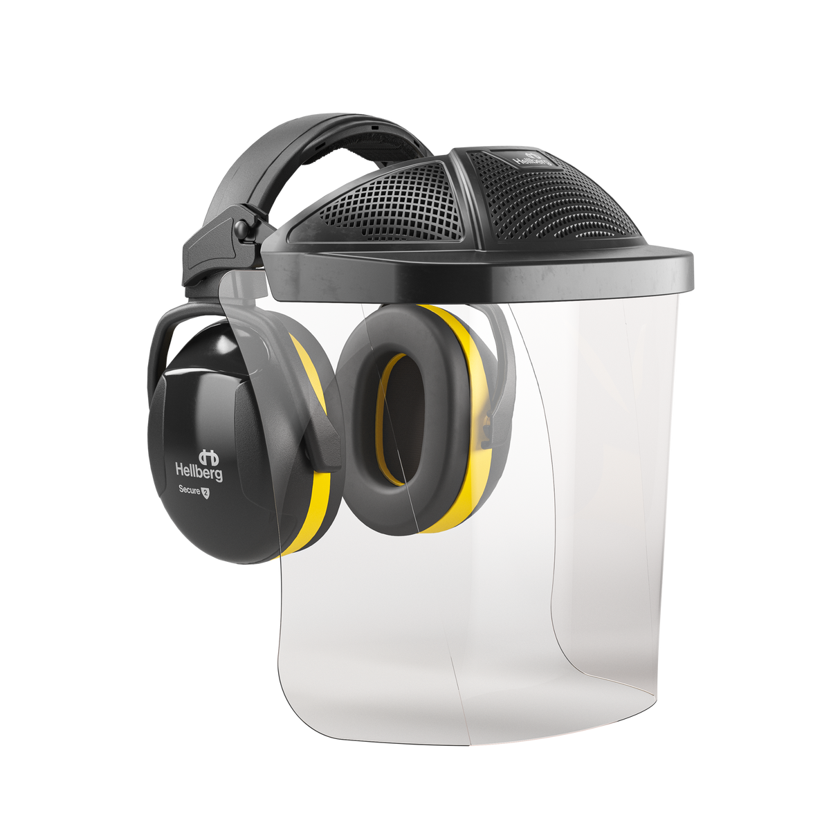 Casque anti-bruit SECURE 2 + visière Safe en polycarbonate transparent - OFFICINA.shop