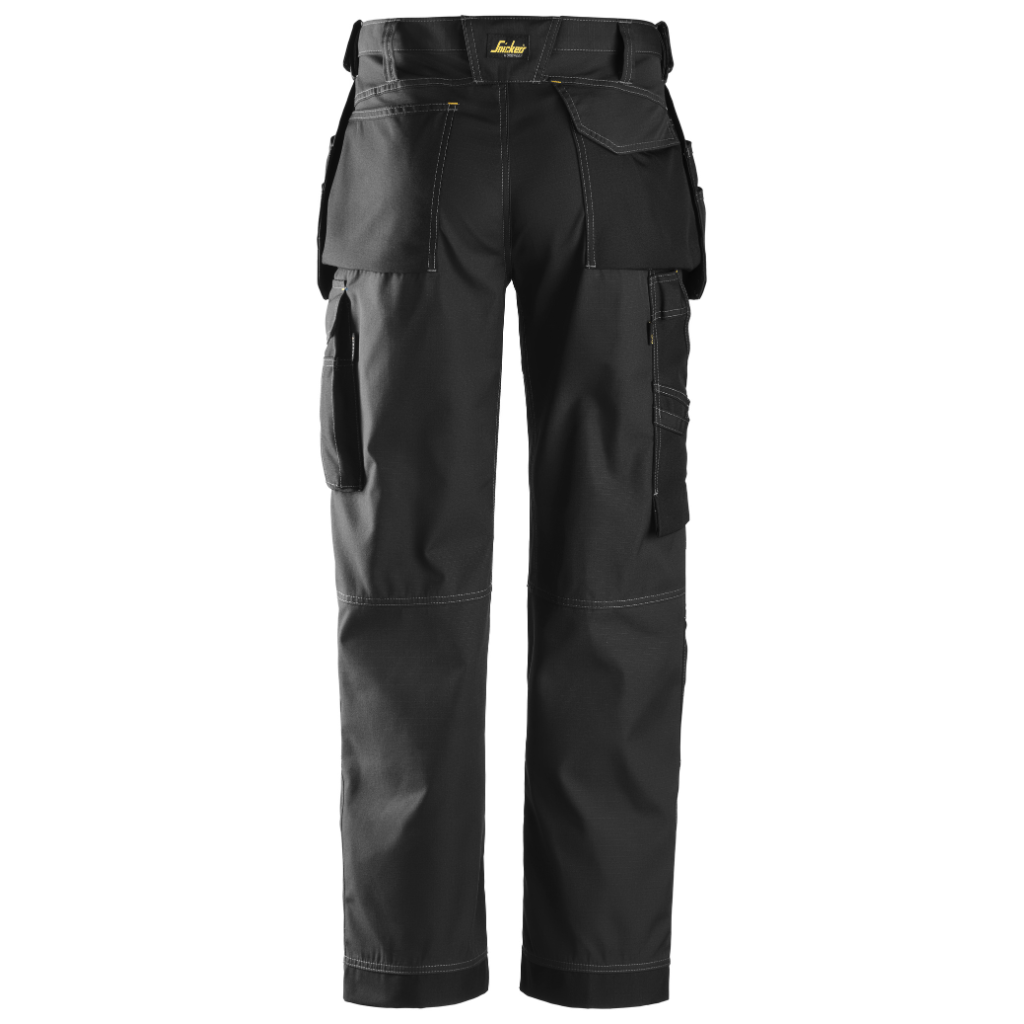 Pantalon d’artisan Noir avec poches holster, Rip-Stop - 3213 - OFFICINA.shop