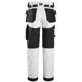 Pantalon blanc en tissu extensible avec poches holster et coupe large - AllroundWork 6251 - OFFICINA.shop