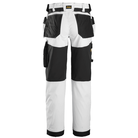 Pantalon blanc en tissu extensible avec poches holster et coupe large - AllroundWork 6251 - OFFICINA.shop