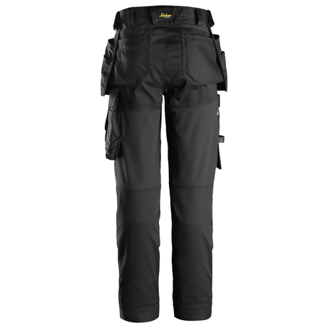 Schwarze Hose mit Holstertaschen aus Stretchstoff für Damen – AllroundWork 6247