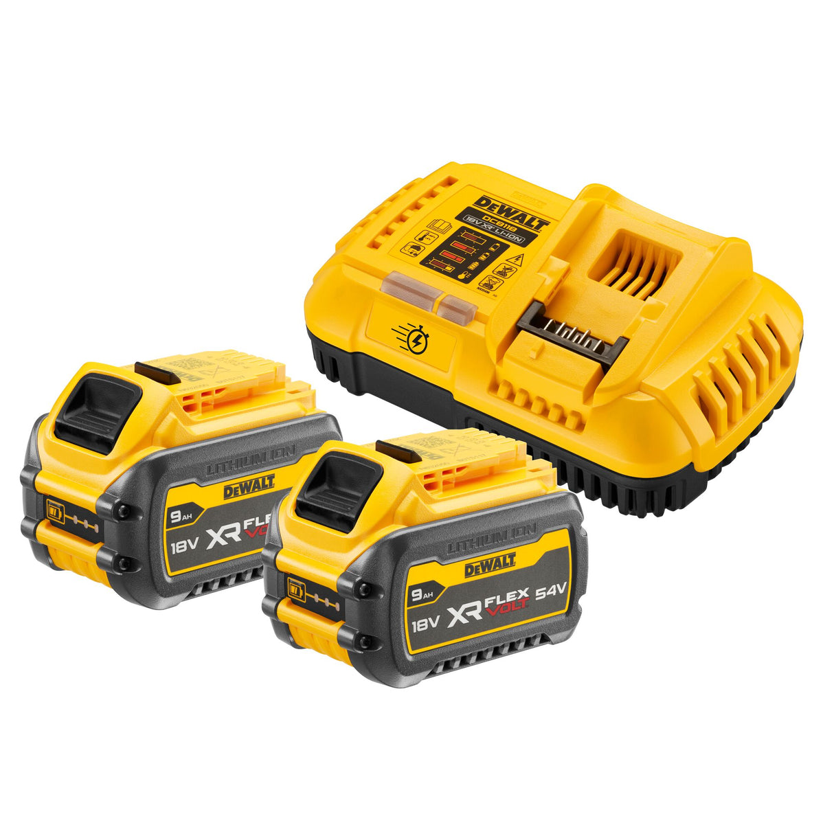Set de base 54V FLEXVOLT 162Wh + chargeur rapide — DeWalt DCB118X2