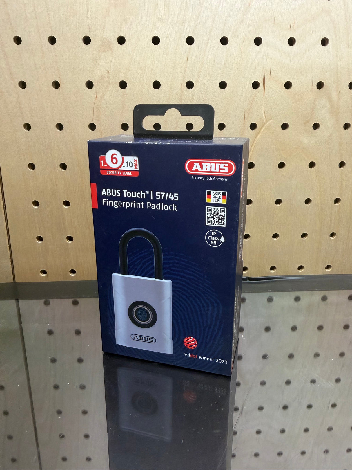 Cadenas à empreinte digitale ABUS Touch™ 57/45 — ouverture par le doigt, étanche IP68